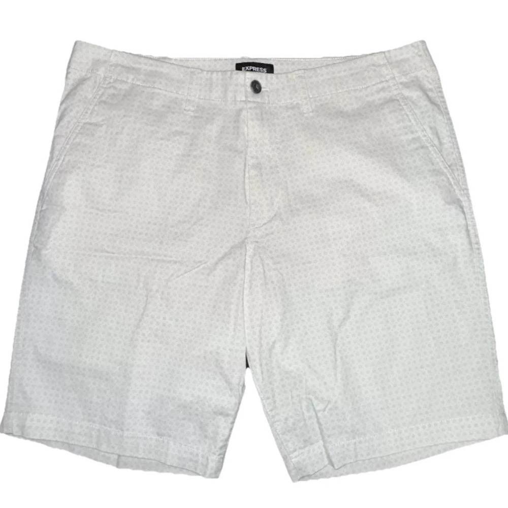 Express Shorts Stretch Men’s White Chino Style Size 36W 10” Inseam